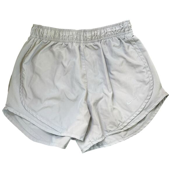 Women’s Nike Light Grey Dri Fit Tempo Running Shorts Built In Brief XS 3” Inseam - Picture 1 of 7